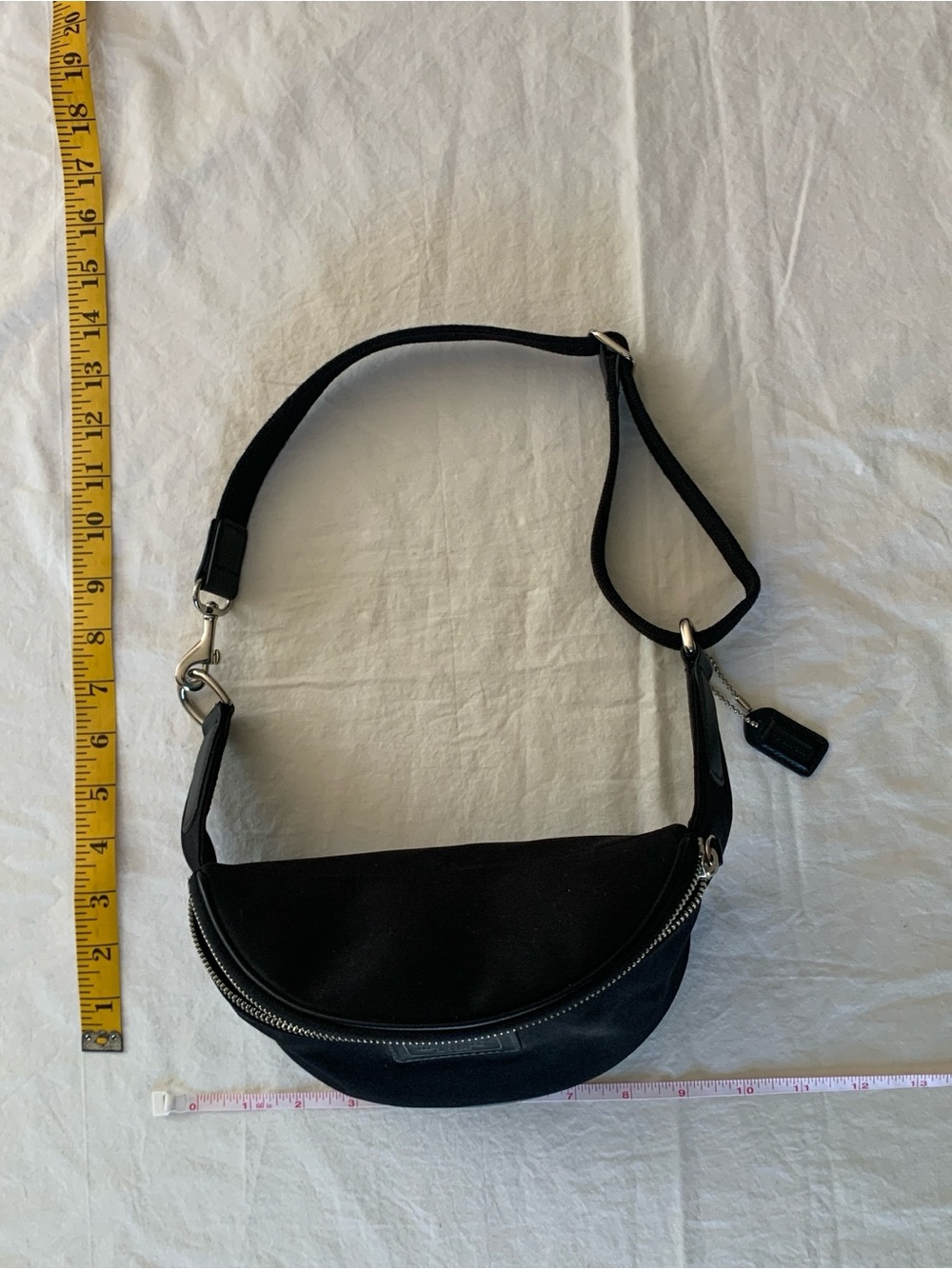 Coach Black Canvas Belt Bag with Silver Hardware - Picture 2 of 7